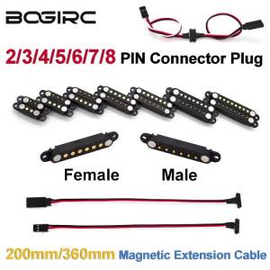Bộ Đầu Nối Nam/nữ Từ Tính Có Tai Nối Dài 200mm/360mm Cho Xe RC DIY Có Các Tùy Chọn 2/3/4/5/6/7/8 Chân
