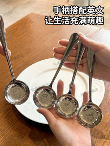 Thìa Ăn Bằng Thép Không Gỉ 304 Tay Cầm Dài Hình Quả Dứa Dùng Trong Gia Đình Cho Trẻ Em Thìa Ăn Cháo Kiểu Tây Đầu Tròn Thìa Ăn Lớn