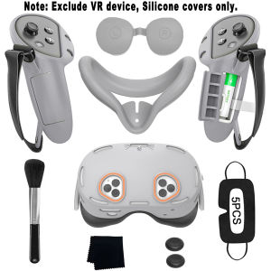 VR Accessories For Oculus/Meta Quest 3/3s/2 Silicone 9 in 1 Cover Kit Headset Shell Face Cover Controller Grip Case Idea Gift