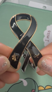 เข็มกลัดแฟชั่นสไตล์เกาหลี ดีไซน์โบว์และลูกปัดสีดำ ชุด 4 ชิ้น