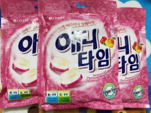 Combo 10 gói Kẹo lotte hương bạc hà Hàn Quốc 60g chanh đào