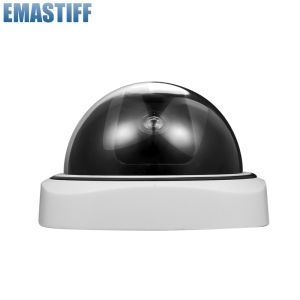 Indoor/Outdoor Dummy Smart Surveillance Camera Home Dome Waterproof Fake CCTV Security Camera with Flashing Red LED Lights