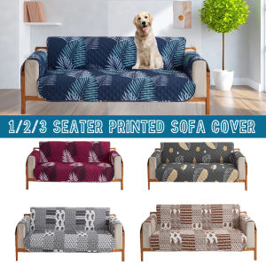 Printed Sofa Cover 1/2/3 Seater Kids Pet Protective Slipcover Plaid Floral Pattern Quilted Sofa Cover