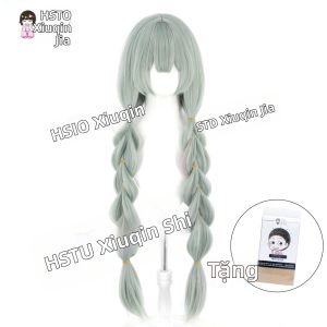 HSIU | Tóc Giả Cosplay Nhân Vật Anime Xám-Xanh Dương với Tông Hồng