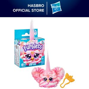 Furby Furblets Bub-Lee Mini Friend 45+ Sounds & Music Speaks Only Furbish Electronic Plush Toys for 6 Year Olds & Up Pink & White