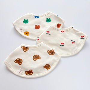 Pure Cotton Floral Baby Bibs Double Layer Absorbent Saliva Towels for Newborn Children Anti Vomit Milk Waterproof Blanket