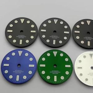 RICHUS 29mm Sterile Watch Dial Blue Green Luminous Fit NH35 NH36 ETA2824 2836 Miyota8215-DG Movement Watch Accessories