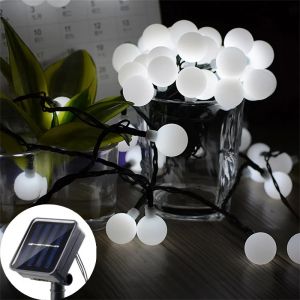 ไฟ LED พลังงานแสงอาทิตย์ Ball String 8 โหมดโคมไฟกลางคืน Light Up บ้านของคุณงานแต่งงานรั้วสวนระเบียงต้นไม้ Parterre Party