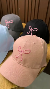 BLIVO หมวกแก็ป (ปักโบว์) หมวกเบสบอล แฟชั่นเกาหลี cotton cap หมวกเดินป่า