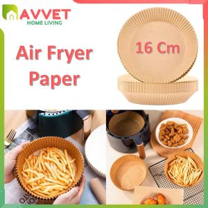 AVVET Air Fryer Paper 50 Pcs Anti Lengket 16cm Kertas Alas Airfryer Baking Paper Tahan Minyak Sekali Pakai Murah