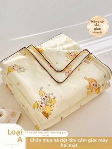 Nanjiren | Knit Cotton Summer Quilt Machine Washable for Children Dorm Single Double