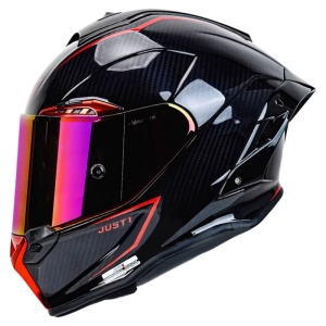 Professional Racing Carbon Fiber Full-face Helmet with Fog Protection and Large Tail Wing