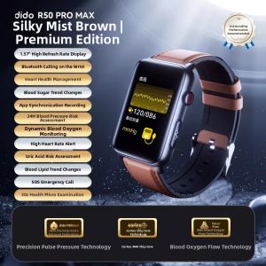 DiDO | Blood Pressure Blood Sugar Lipid Bluetooth Call Health Research Watch Uric Acid ECG SOS High Precision Heart Rate Health Sleep Monitoring Elderly Exercise Smart Band