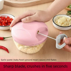 Easy Use Pull String Garlic Grinder Manual Garlic Press Shrimp Mincer Meat Grinder Kitchen Gadget