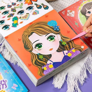 Make A Face Sticker Activity Book for Kids DIY Princess Dress up Stickers Makeup Book Stickers for Girls