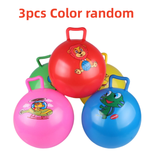 Kids Bouncyhopper Inflatable Handle Horse Bouncing Toy Fun Stress Relief Gift Cartoon Bouncing Ball Beach Swimming Pool Toys 