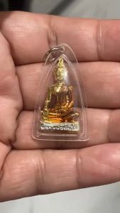 K540 พระทันใจ หลวงพ่อทันใจ เนื้อโลหะ ลงยา ขนาด 2.0X3.5 ซม. เลี่ยม กรอบพระ พลาสติก