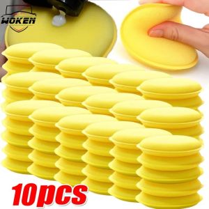 【WOKEN】10PCS Car Wash Sponge Round Waxing Polishing Pad Double Sided Car Cleaning Sponge Applicator Pad Car Accessories