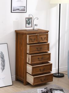 American Style Solid Wood Chest of Drawers Multi-Layer Living Room Five Drawer Storage Cabinet Bedroom Gap Drawer Storage