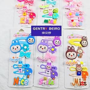 JEPIT RAMBUT ANAK SET ISI 4 PCS KARAKTER VIRAL LABUBU JEPIT RAMBUT ANAK LUCU DAN UNIK SET JEPITAN RAMBUT ANAK MURAH