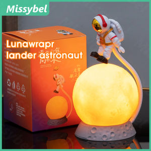 New LED Night Light Innovative Design Astronaut Landing Moon Lamp Ornament Office Bedside Table Decoration Night Light Birthday Gift