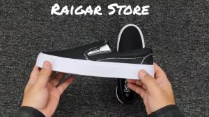 Sepatu Vans Slip On Wanita Kanvas Tebal Kasual Anti Licin Simpel Termurah