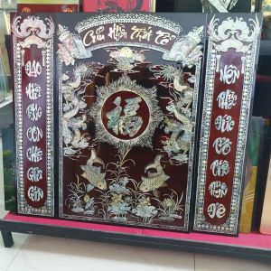 Tranh sơn mài Cửu Huyền Thất Tổ cẩn ốc xà cừ đẹp hàngcao cấp size 91x100 cm treo tường trang trí nhà cửa văn phòng quà tặng tân gia tặng dịp Lễ Tết đầy ý nghĩa