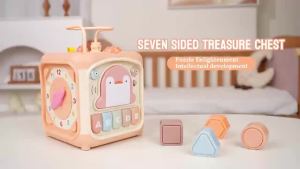 7 in 1 Educational Shape Sorter Musical Activity Cube Toy for Toddlers Baby Counting Piano Learning Toy for Kids