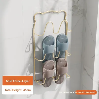 Defasilk | Popular Wall-mounted No-Drilling Bathroom Slipper Rack