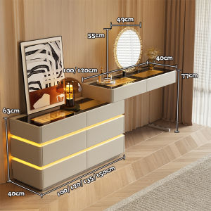 Italian Minimalist Luxury Dressing Table with Chest of Drawers