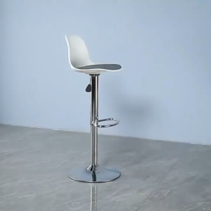 Air Lift Bar Stool w/ Swivel Seat & Height Adjustable - Modern Luxury Bar Chair w/ Backrest for Home & Cafe