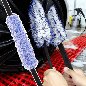 Linh hoạt bánh xe khăn lau bàn chải microfiber san hô xe hai mặt thắt lưng dài khăn lau sang trọng bánh xe kéo vành đai trung tâm chi tiết khăn