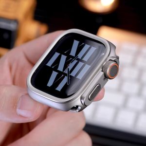 Zinc Alloy Watch Back Cover Transforming Shell Integrated Screw-On Protective Case for iWatch Apple Watch 46mm 42mm Full Protection Modification