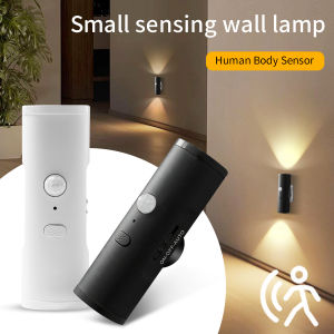 Rechargeable LED Night Light Motion Sensor Double-head Wall Lamp Magnetic Spotlight 3 Color For Bedroom Closet Stair Lighting