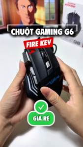 Chuột có dây Gaming G6 2400 DPI Led RGB đổi màu 7 nút bấm dây bọc dù chắc chắn chuột máy tính văn phòng chơi game giá rẻ