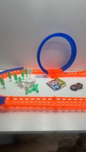 Car Track Playset 288cm Road Racing Race Loop Track Set with LED Sports Car Toy for Boys Kids Trek Kereta