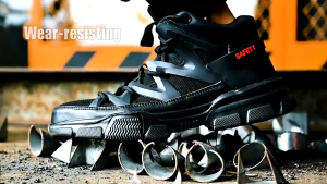 DEONT mens high cut safety shoes with steel toe work shoes for outdoor sports welder shoes