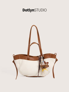 Dotlyn Dongda Gate Canvas Tote Bag Large Capacity Commuter Casual Handbag Women Underarm Bag Korean Style Soft Fabric