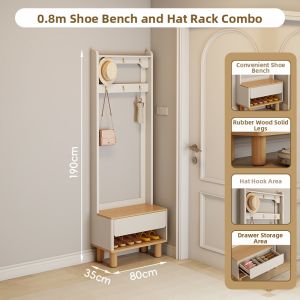 HETU | Cream Style Entryway Organizer Shoe and Storage Cabinet Multilayer Home Use
