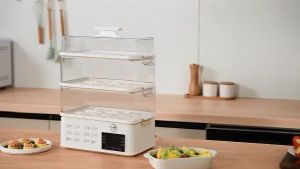 【Malaysia 3 pin Plug】电蒸锅 Smart Timing 24L Electric Food Steamer Pengukus Makanan Elektrik Stim Makanan Pau 电子蒸炉 Muiti-functions 3 Layers蒸笼蒸箱蒸菜包子蒸汽锅