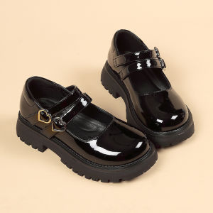 รองเท้าเด็กผู้หญิง ทรงหัวมน ด้านหน้าเป็นลายกลวง รองเท้าแตะพื้นนุ่ม สีดำ สำหรับเด็กผู้หญิง เด็กวัยเตาะแตะ รองเท้าพิเศษ