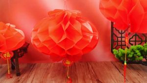 20Pcs Chinese New Year Paper 13/15cm Lantern Honeycomb Lanterns Garden Wedding Hanging Ornament Hanging Ornament