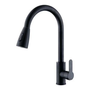 Kitchen Pull-Out Faucet: Stainless Steel Sink Faucet Supports Hot & Cold Water Inlet Household Faucet