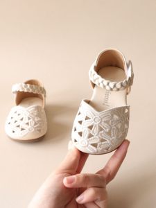 Princess Style Floral Hollow out Baby Girl Shoes Toddler Learning to Walk Shoes Summer Breathable Slip-On Infant Footwear