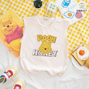 (SG SELLER) Size XL Kids Sleeveless Top Age 6-8Yrs Vest Top Cotton Singlet Cartoon Winnie the pooh /Little mermaid
