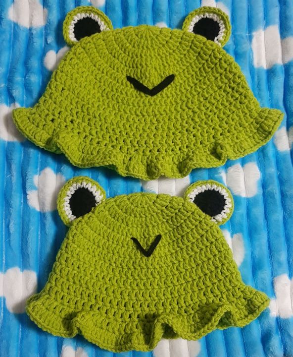 Keroppi Frog Bucket Hat Crochet Plain Hat Small And Big Sizes