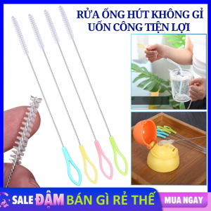 Bàn Chải Rửa Ống Hút  Cọ Vệ Sinh Ống Hút Bằng Thép Không Gỉ Uốn Công Tiện Lợi - Chổi Cọ Ống Hút Inox / Que Cọ Ống Hút  Cây Rửa Ly  Cọ Rửa Bình