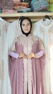 Baju Gamis Kaftan Wanita Ceruty Bordir Pesta Kondangan Mewah Ibu Ibu Jumbo