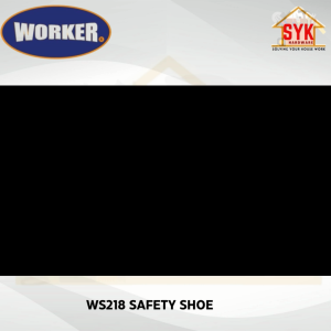 SYK Worker WS218 Mid Cut Safety Shoe Black Leather Men Boots Construction Works Shoe Kasut Kerja Lelaki