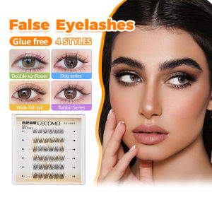 GECOMO 免胶水假睫毛 Natural Glue-free False Eyelashes Bulu Mata Palsu Natural False Eyelash Reusable Use for Beginners No Need Use Glue 自然眼睫毛